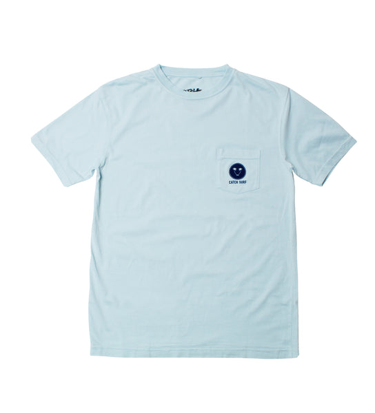 Palms Garment-Dyed S/S Pocket Tee - Sky Blue