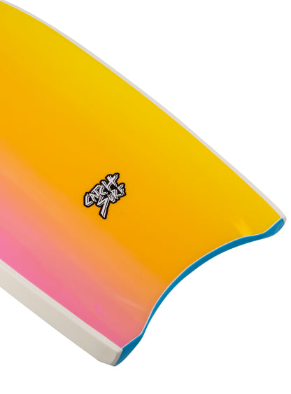 Gradient yellow to pink surfboard 