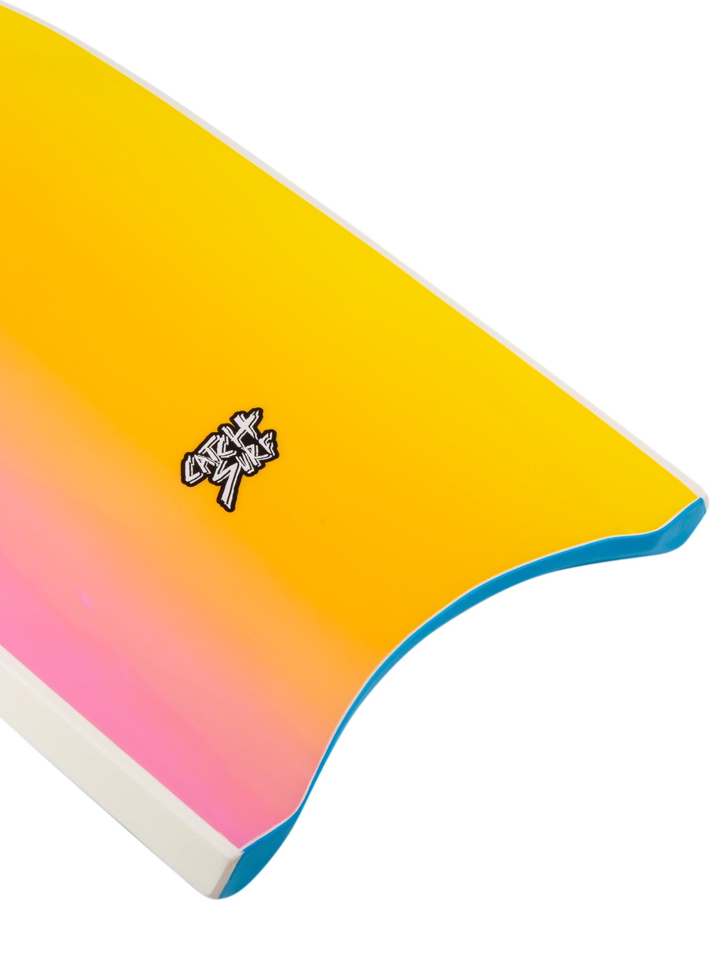 Gradient surfboard with a logo
