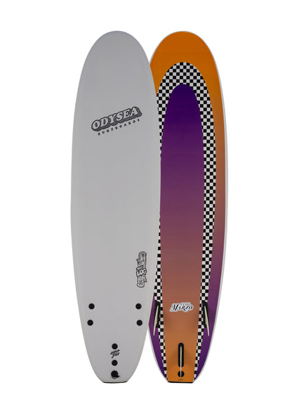 Two surfboards, one gray with 'Odyssey' branding