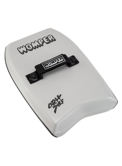 Cool Grey bodyboard with black straps.