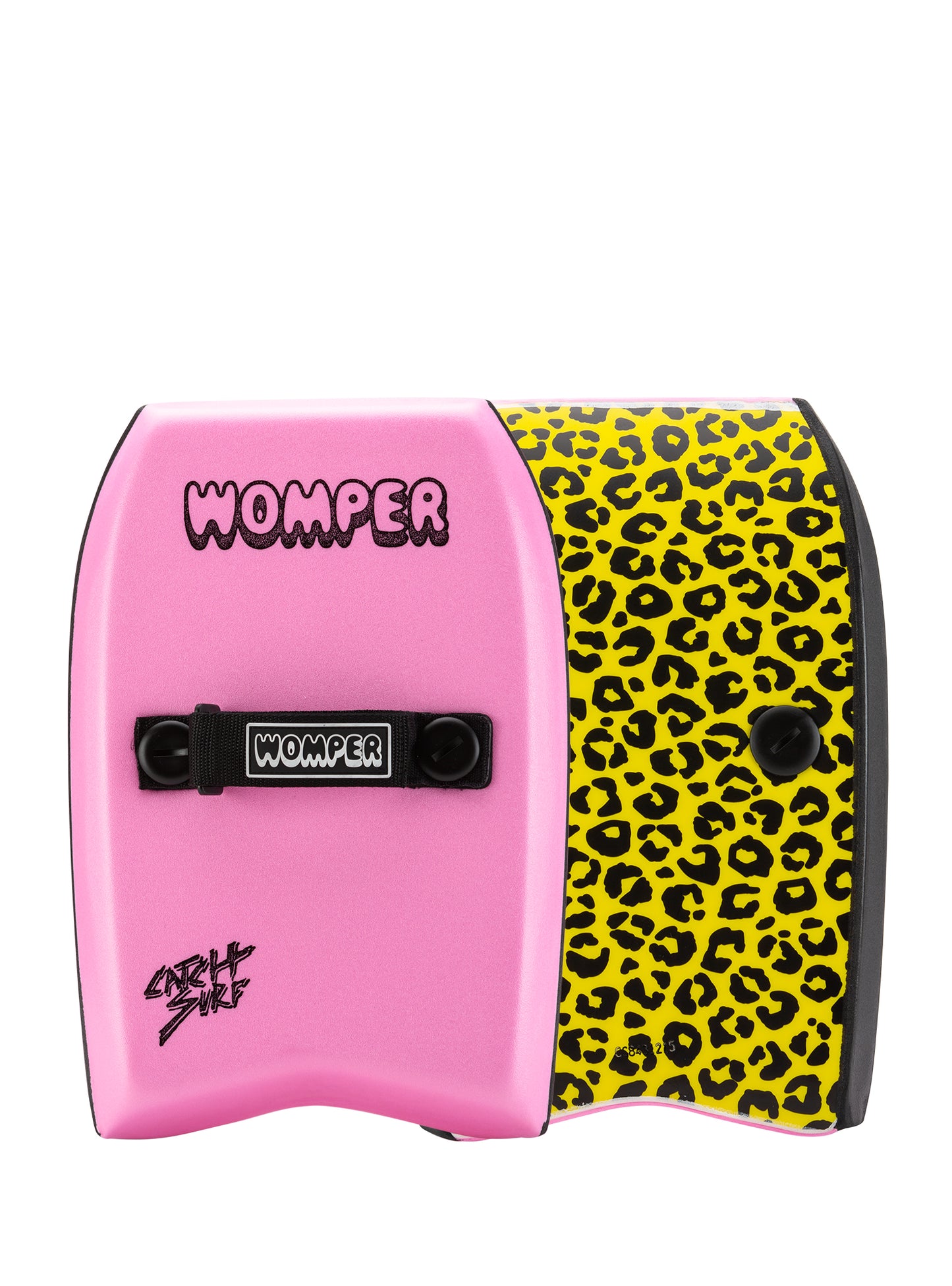 Pink and yellow Womper bodyboard.