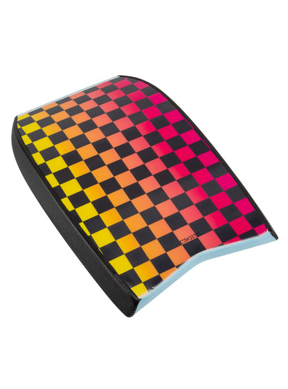 Colorful checkered board with a black border